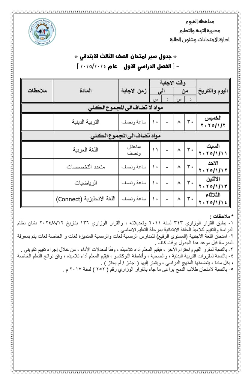 جداول الإمتحانات (12)