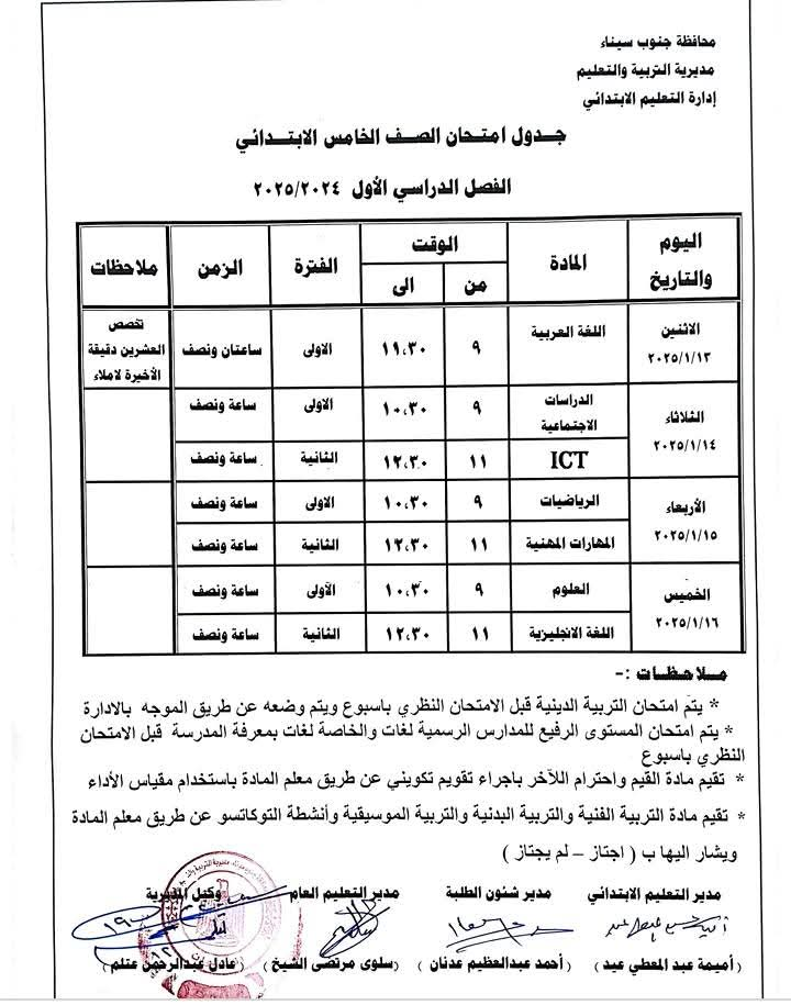 جداول الامتحانات (3)