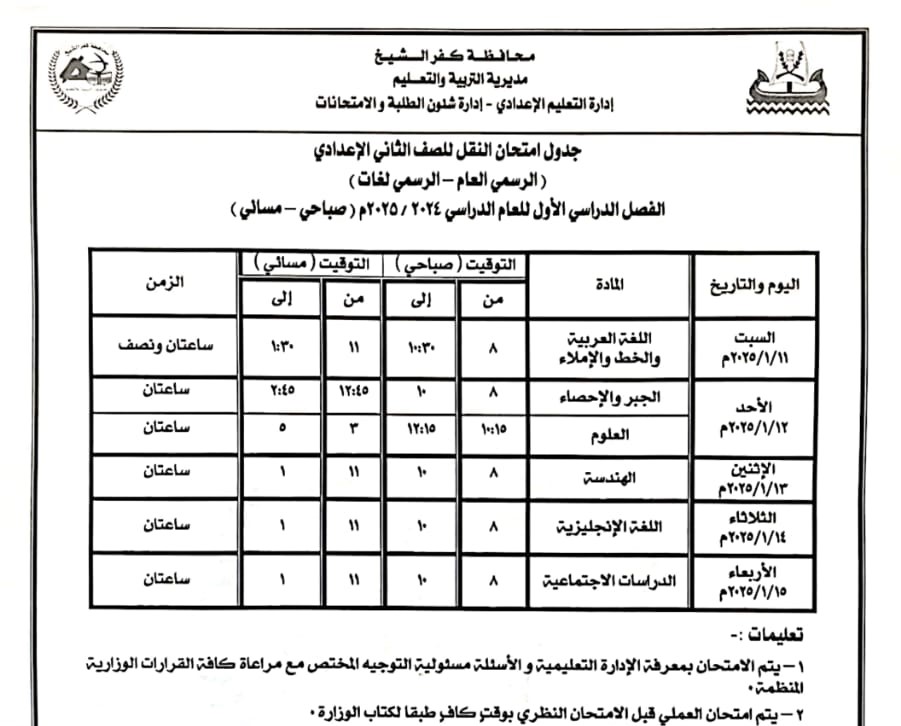 امتحان الصف اللاول الاعدادي_1