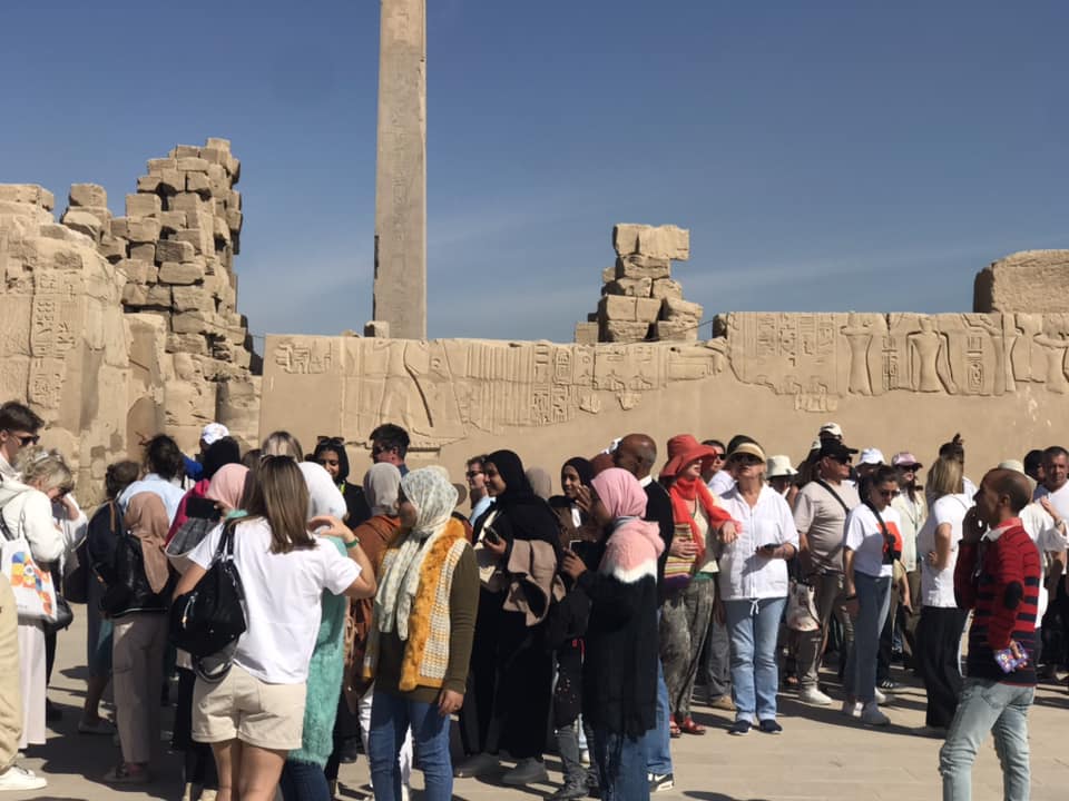 الإقبال السياحى المميز فى معابد الكرنك بالأقصر