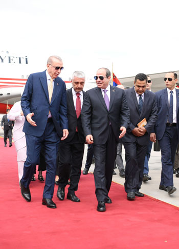 الرئيس السيسى يستقبل الرئيس التركي رجب طيب أردوغان