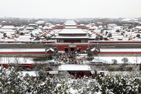 تساقط الثلوج في بكين (7)