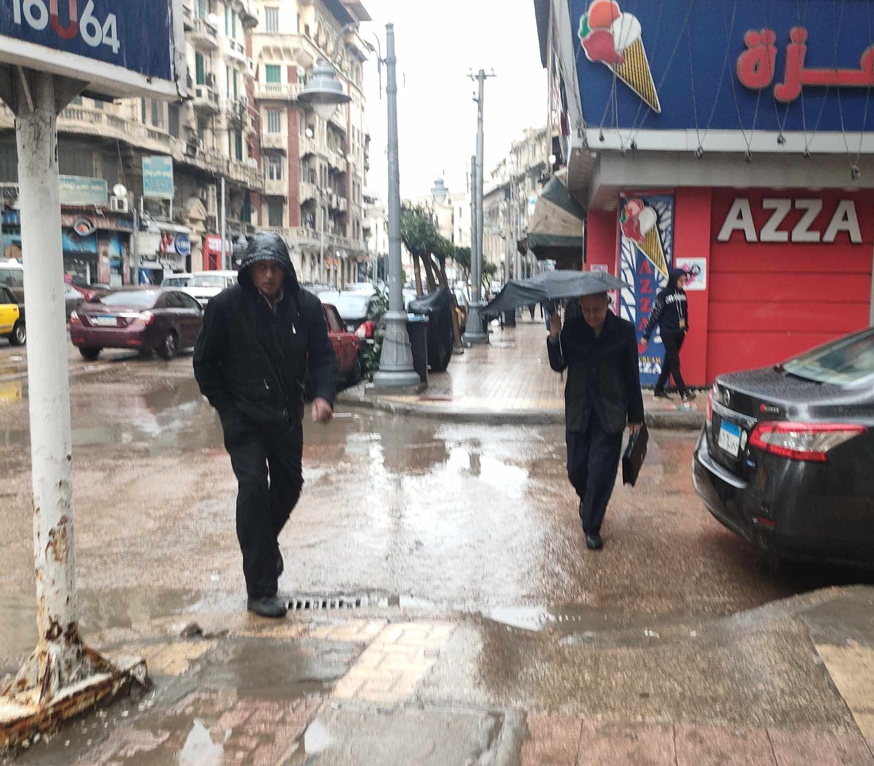 امطار غزيرة على  الإسكندرية اليوم