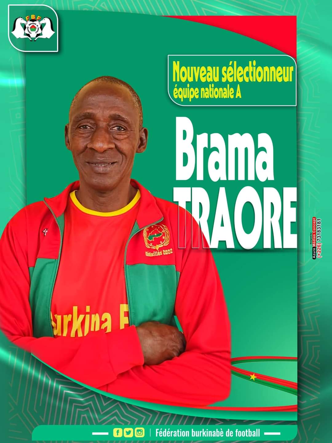 براما تراوري المدير الفني الجديد لبوركينا فاسو