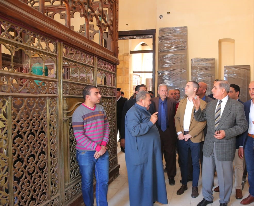 محافظ كفر الشيخ يتفقد أعمال ترميم مسجد أبو غنام الأثرى ببيلا