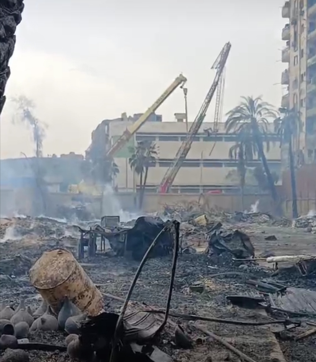 موقع اشتعال حريق استوديو الأهرام