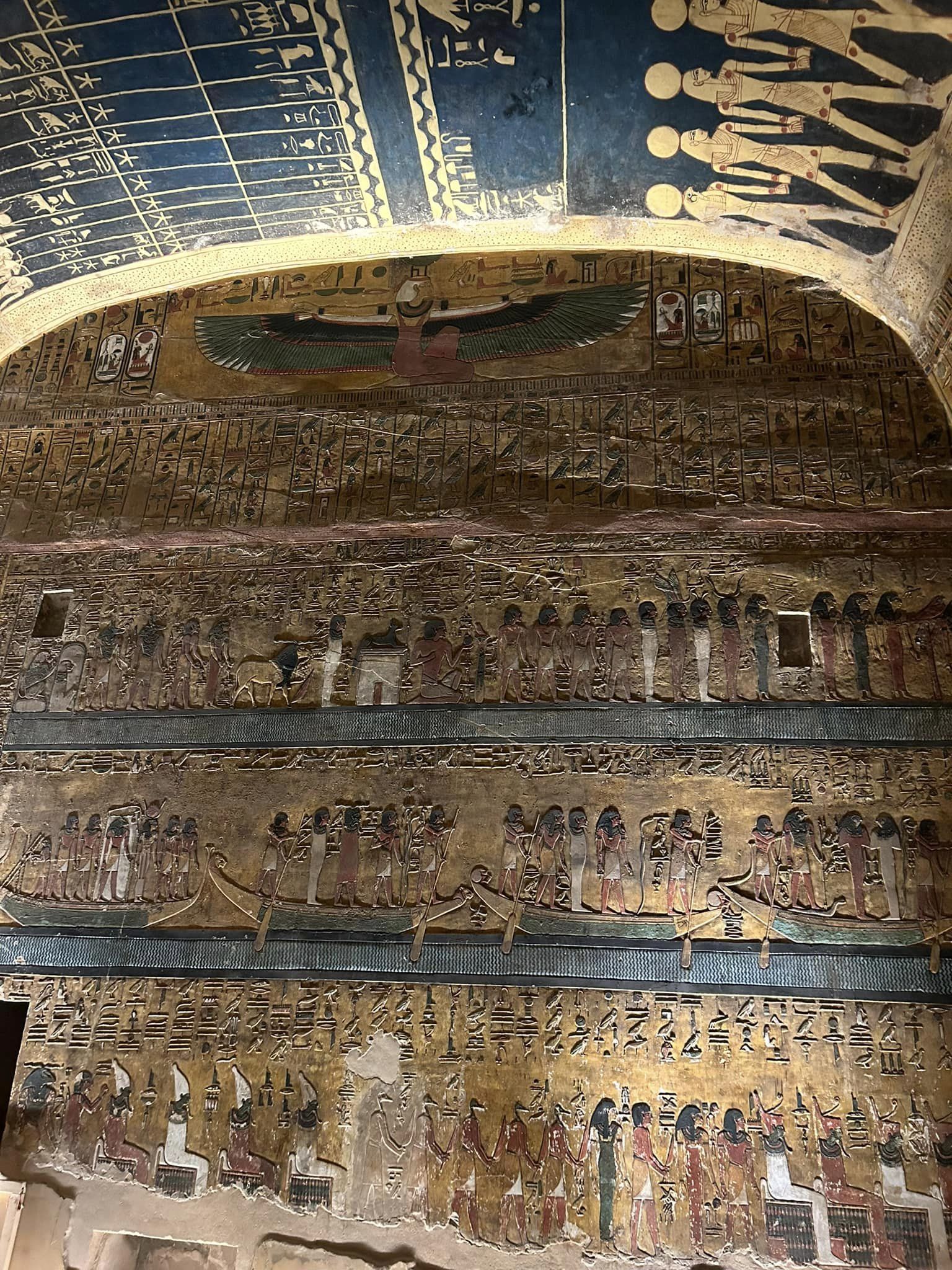 ألوان ولوحات رائعة فى مقبرة سيتى الأول بوادى الملوك