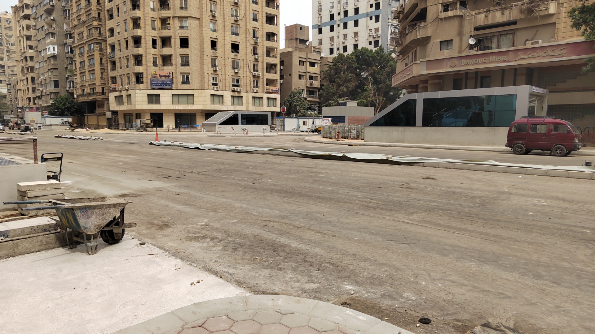 رصف شوارع محطة مترو وادي النيل