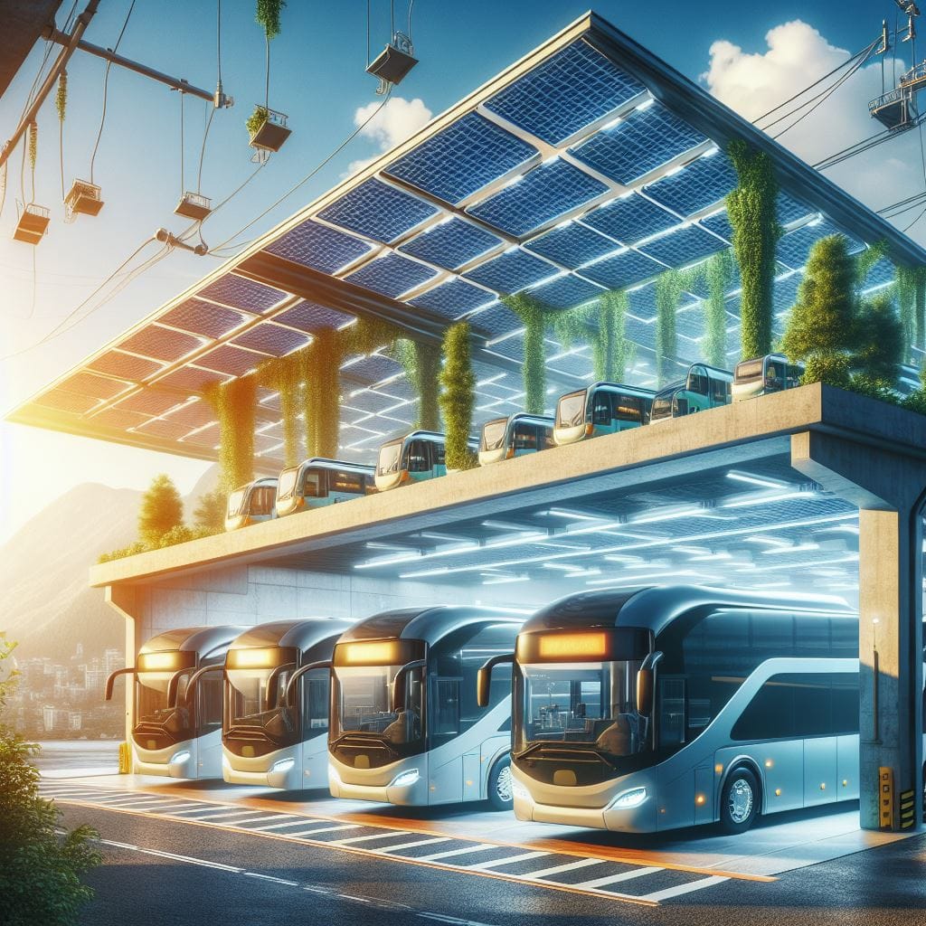 تشغيل اتوبيسات النقل الجماعى والقطارات بالطاقه الشمسية.
