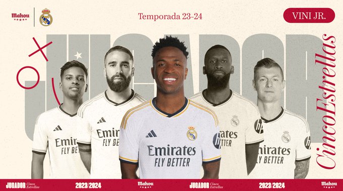 فينيسيوس جونيور أفضل لاعب في ريال مدريد لشهر مارس