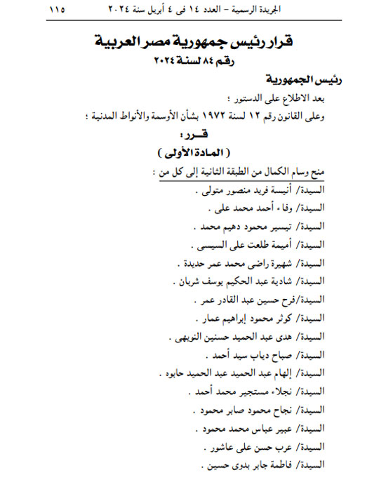 قرار جمهورى بمنح نوط الامتياز من الطبقة الأولى إلى منتخب اليد.. بالأسماء (3)