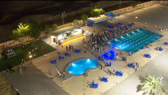 موقع حمام السباحة المشروع الجديد داخل المدينة الشبابية بالأقصر