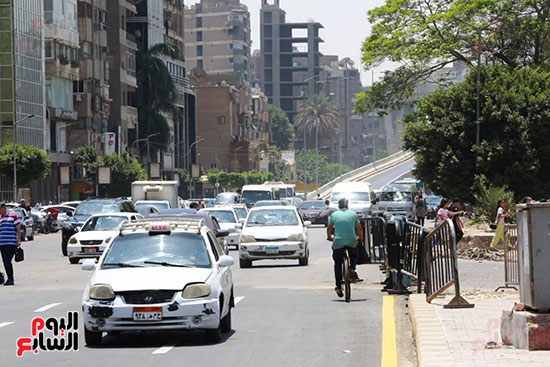 شارع جامعة الدول العربية  بعد فتح الطريق بشكل كامل للحركة المرورية