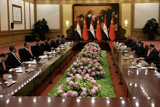 لقاء الرئيس عبد الفتاح السيسى و الرئيس الصينى شي جين بينغ فى قاعة الشعب الكبرى فى بكين