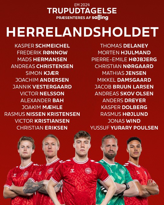 رياضة - منتخب الدنمارك يعلن القائمة النهائية المشاركة في يورو 2024