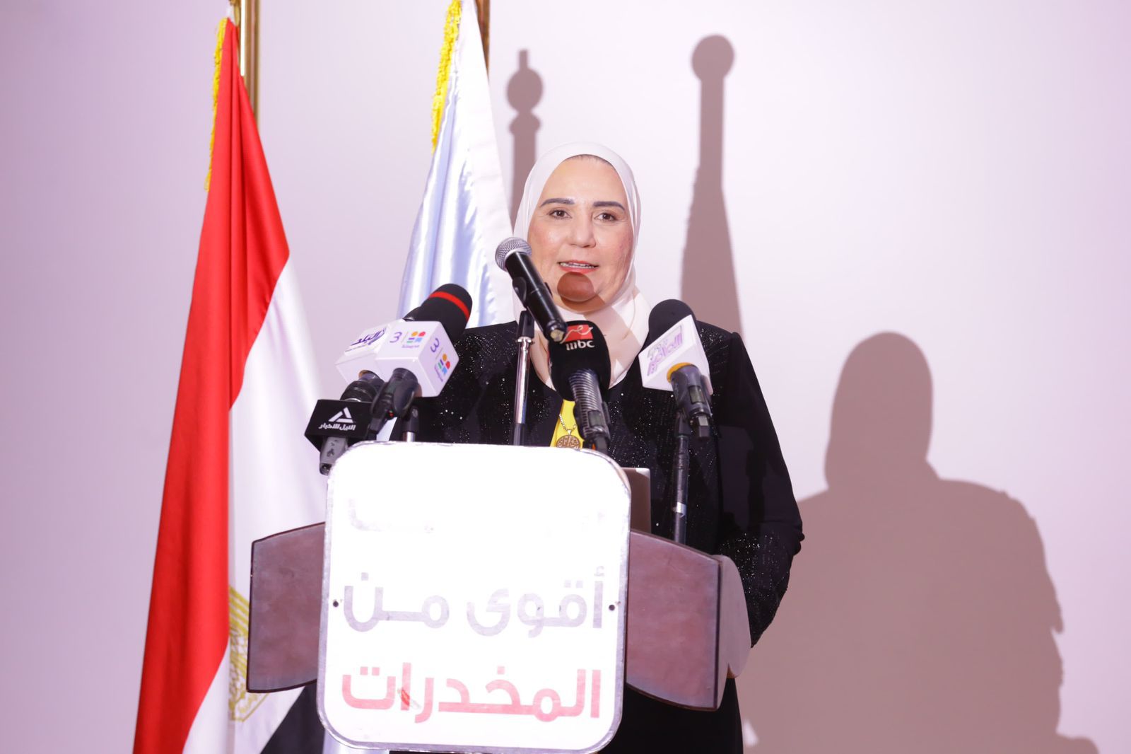 الدكتورة نيفين القباج وزيرة التضامن الاجتماعى ورئيس مجلس إدارة صندوق مكافحة الإدمان