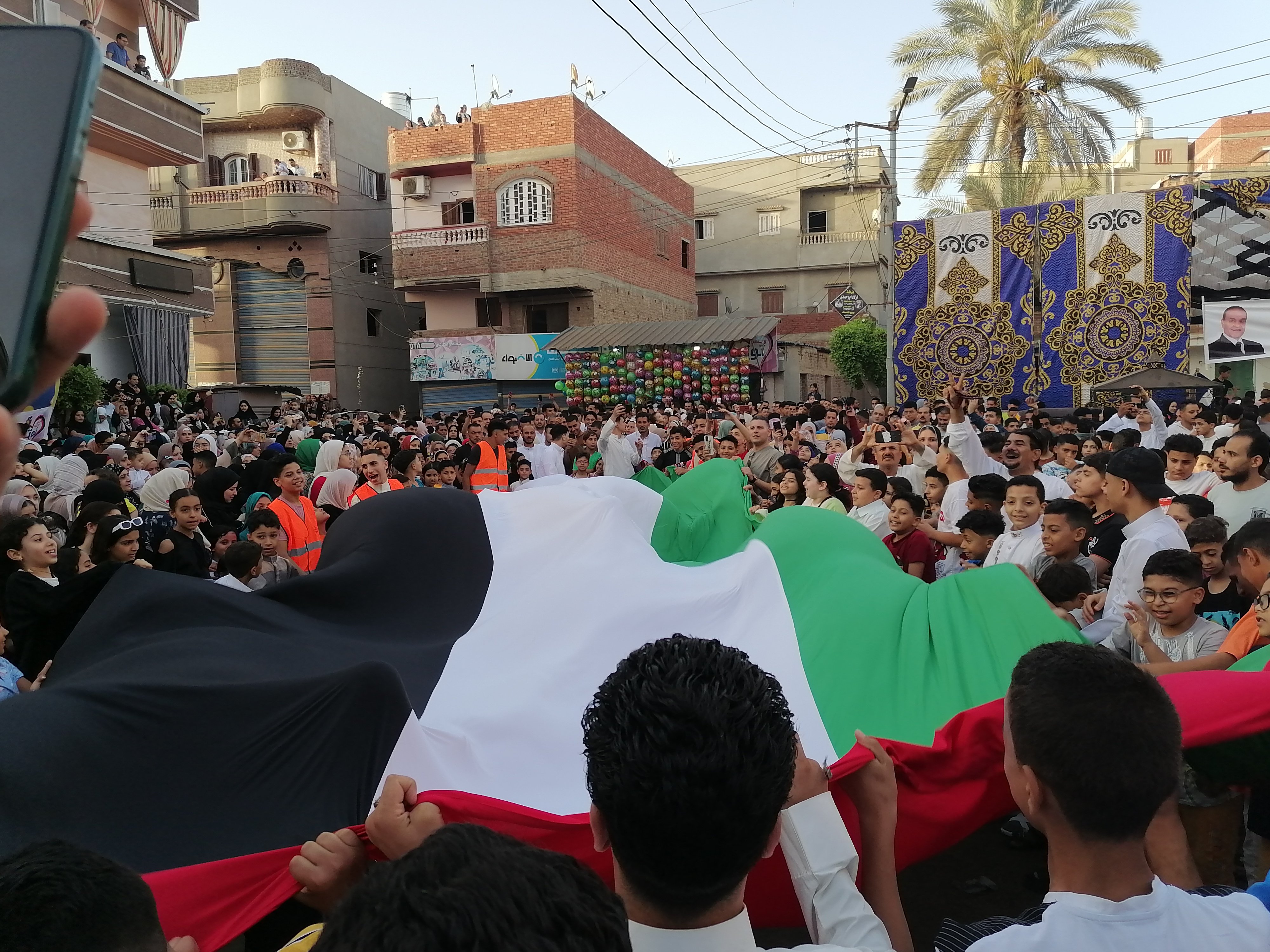 علم فلسطين حاضر في احتفالات عيد الاضحي بالدقهلية