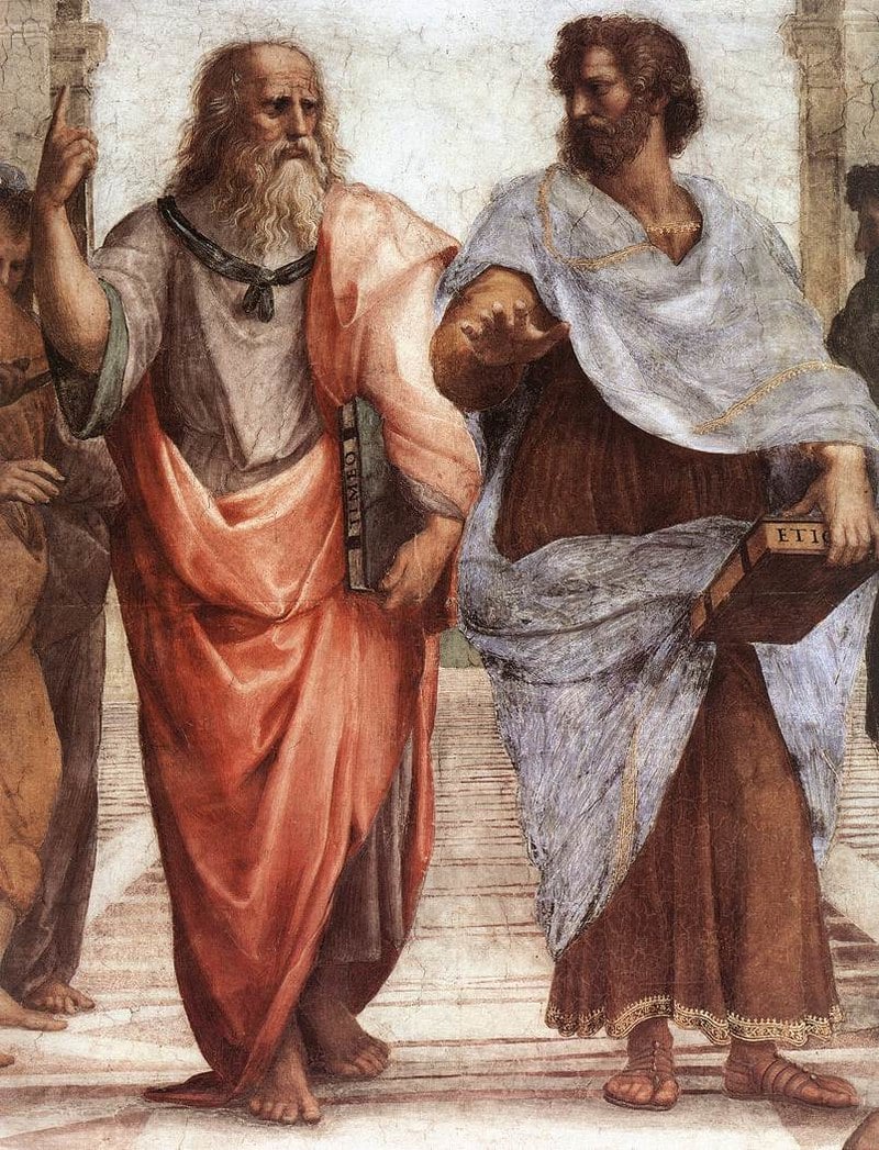 لوحة افلاطون وارسطو