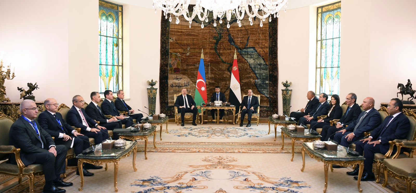 الرئيس السيسي يستقبل رئيس أذربيجان إلهام علييف بقصر الاتحادية (8)