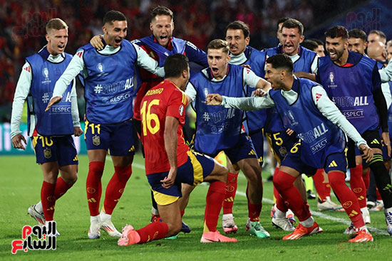 فرحة منتخب  إسبانيا  بهدف التعادل