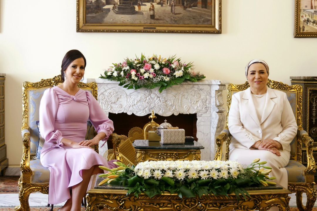 لقاء السيدة انتصار السيسي مع زوجة رئيس صربيا