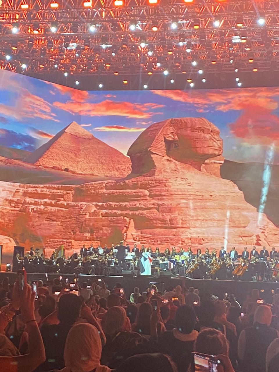 ماجدة الرومي ترفع علم مصر وتغني بحلف بسماها وبترابها بحفلها فى مهرجان العلمين (2)
