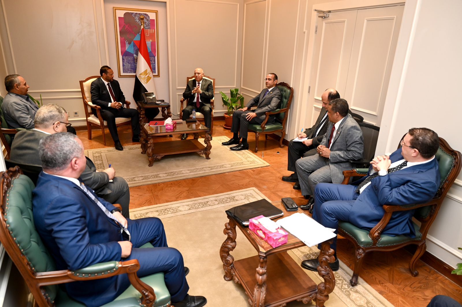نائب رئيس الوزراء ووزير الصناعة والنقل يستقبل محمد حلاوة رئيس صناعة الشيوخ وأعضاء اللجنة  (1)