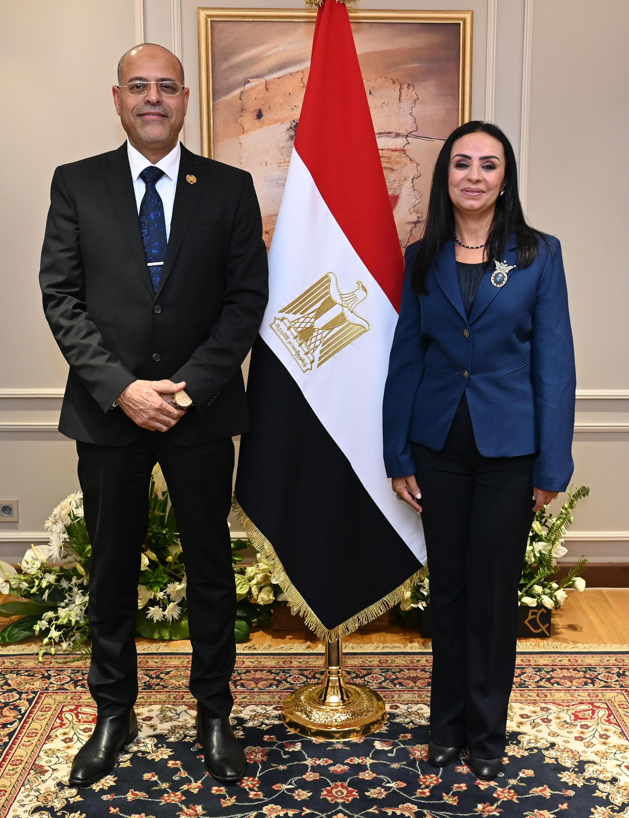 الدكتورة مايا مرسي وزيرة التضامن الاجتماعي ومحمد جبران وزير العمل