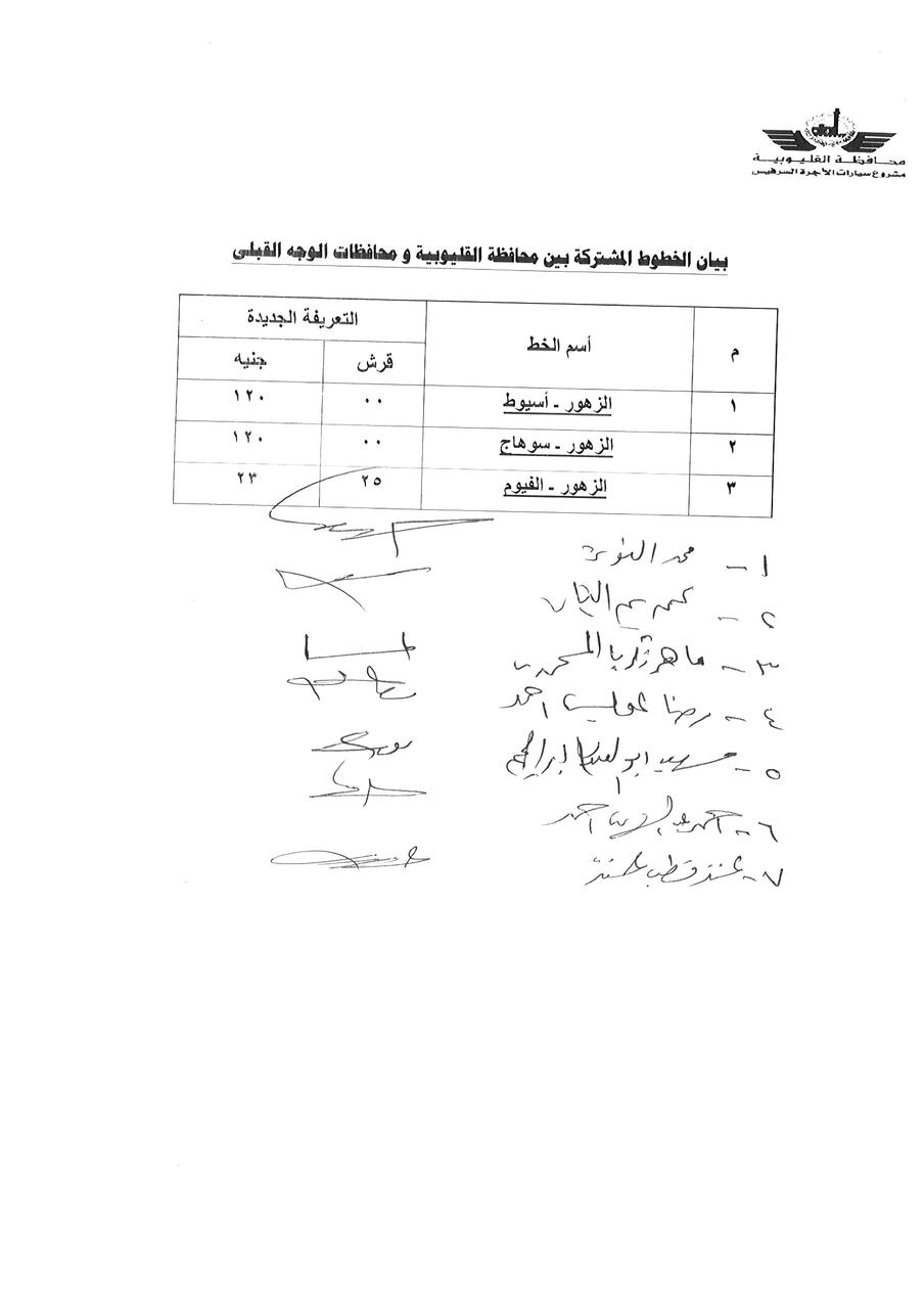 تعديل التعريفة الجديدة والمقررة لركوب سيارات الأجرة والسرفيس بالقليوبية  (10)