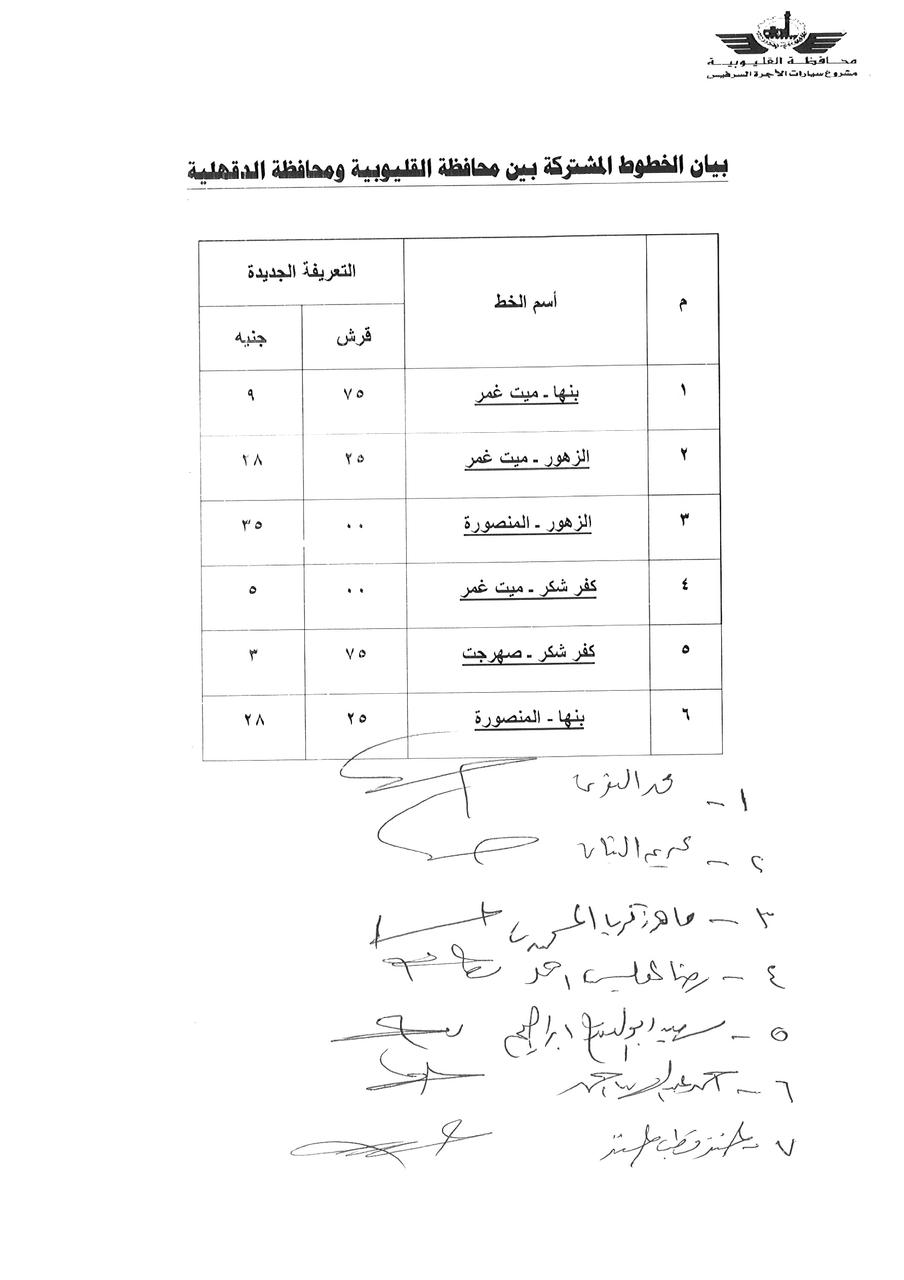 تعديل التعريفة الجديدة والمقررة لركوب سيارات الأجرة والسرفيس بالقليوبية  (13)