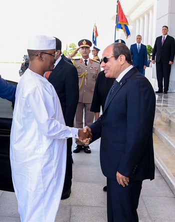 الرئيس عبد الفتاح السيسى يستقبل   محمد إدريس ديبي رئيس جمهورية تشاد