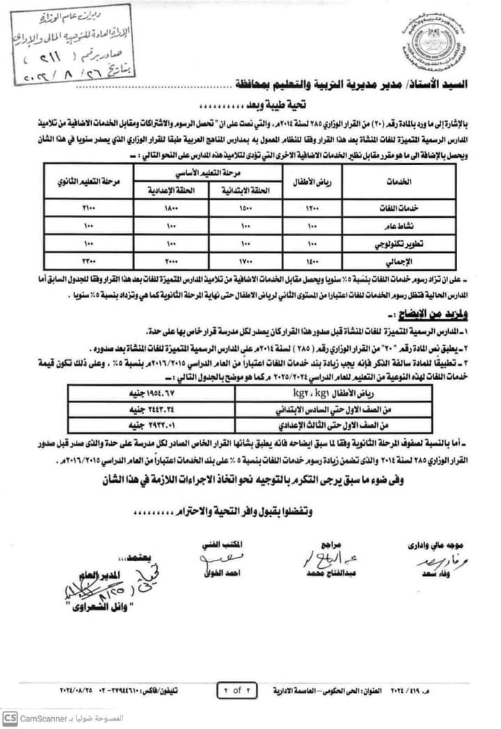 وزارة التعليم تحدد رسوم الخدمات الإضافية لطلبة المدارس الرسمية المتميزة للغات