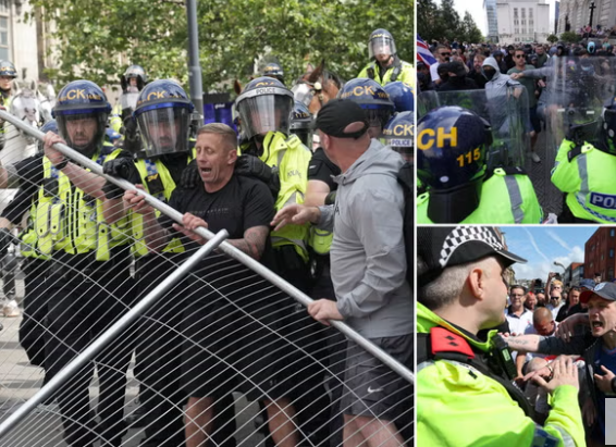 احتجاجات اليمين المتطرف فى بريطانيا