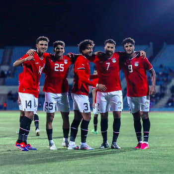 فرحة لاعبى منتخب مصر