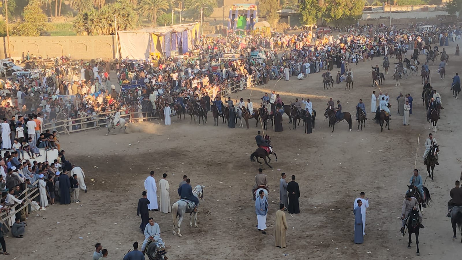 فرحة مرماح وسباقات الخيول في قرية منشأة العمارى