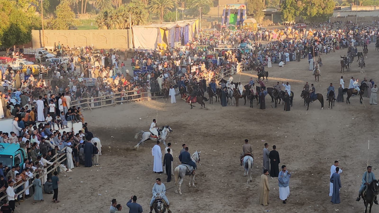 فعاليات مرماح وسباقات الخيول في قرية منشأة العمارى