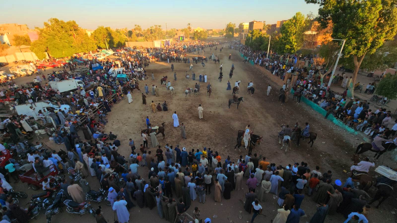 سباقات الخيول فى قرية منشاة العمارى بالأقصر