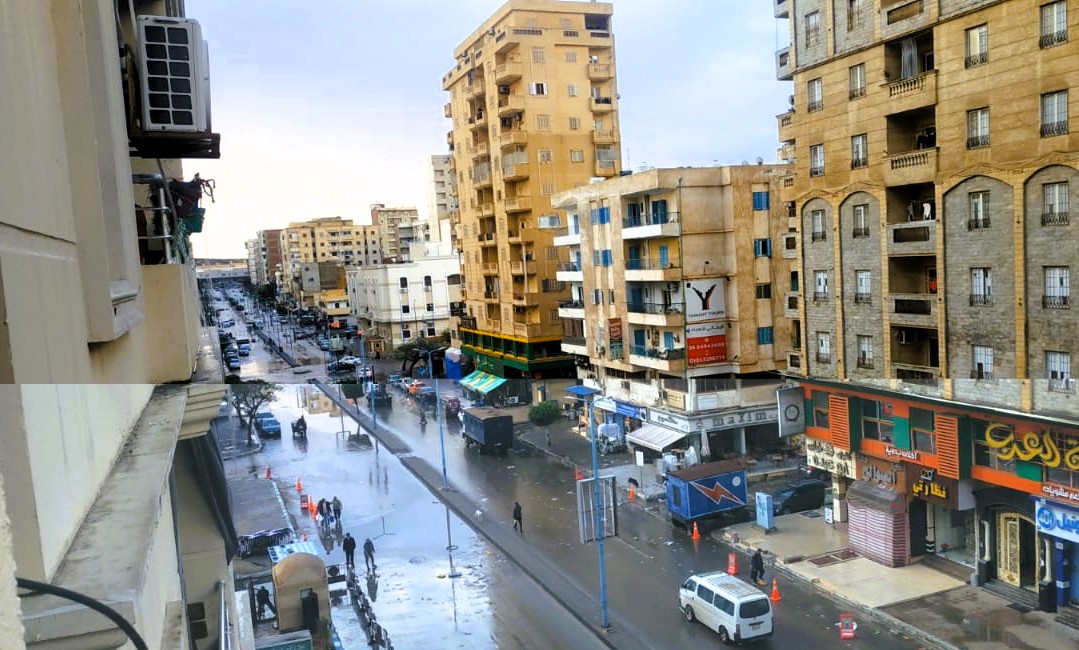 هدوء شوارع مطروح عقب صقوط المطر هدوء شوارع مطروح عقب صقوط المطر
