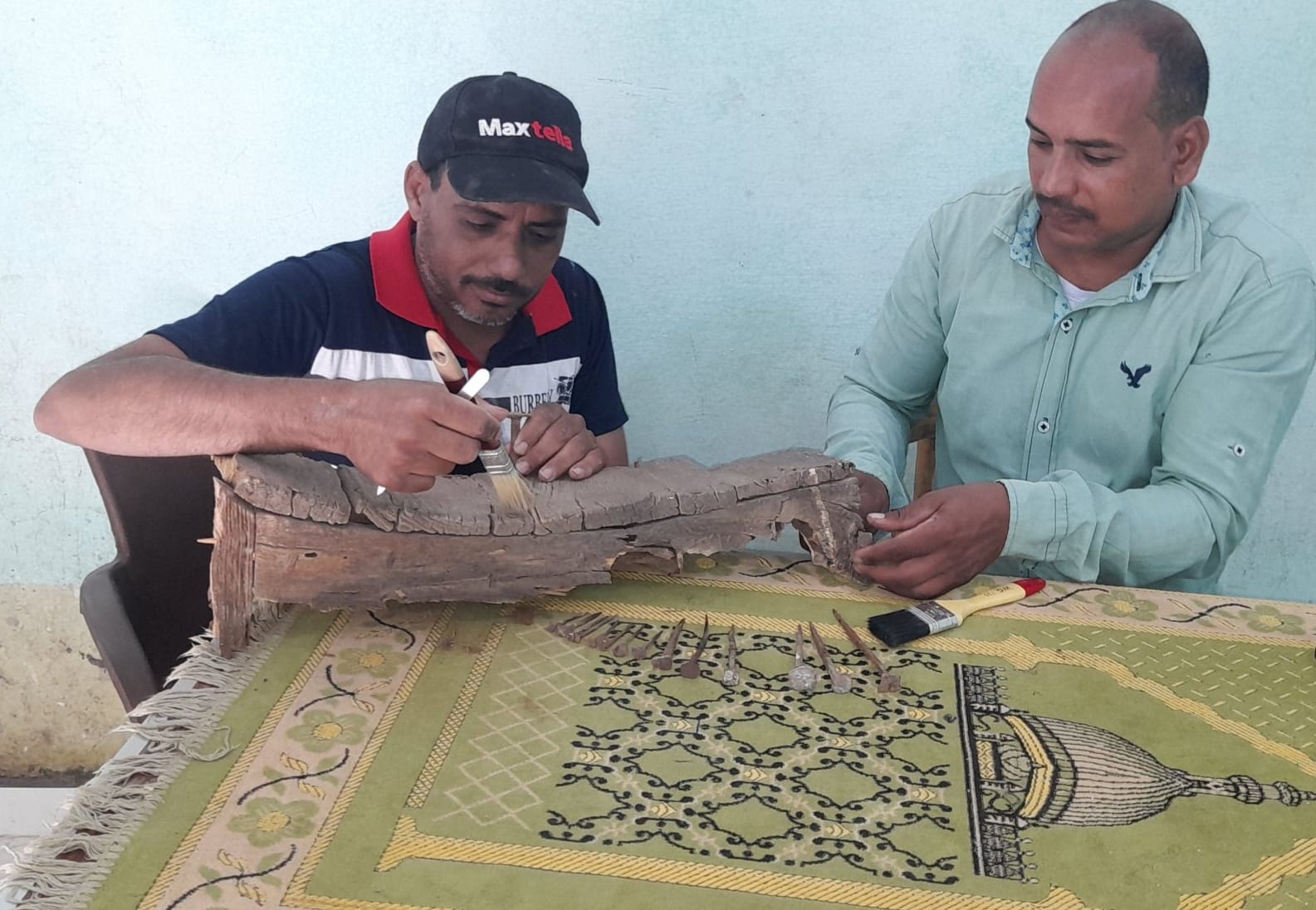 عمليات الترميمات فى أخشاب المئذنة