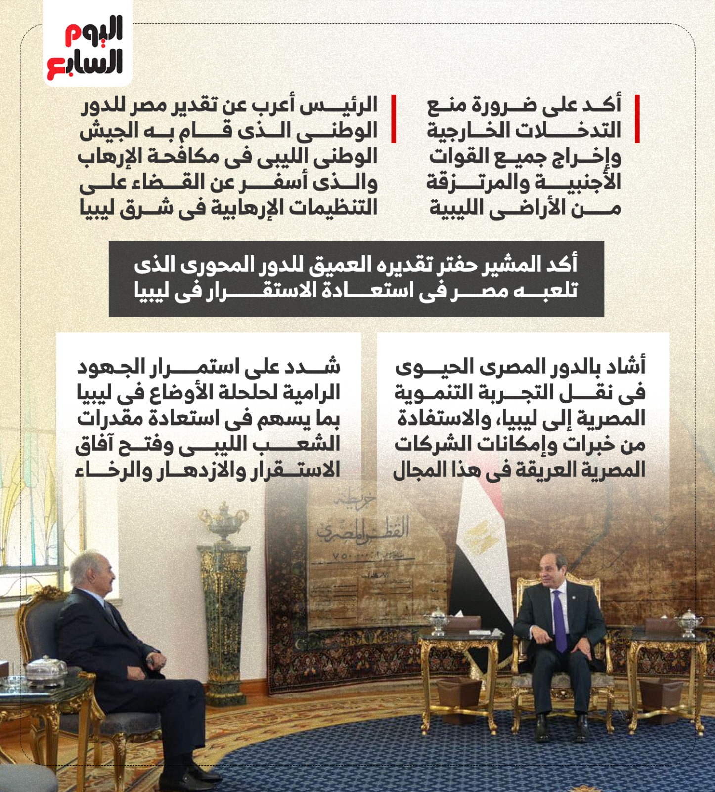 الرئيس السيسى يلتقى المشير حفتر