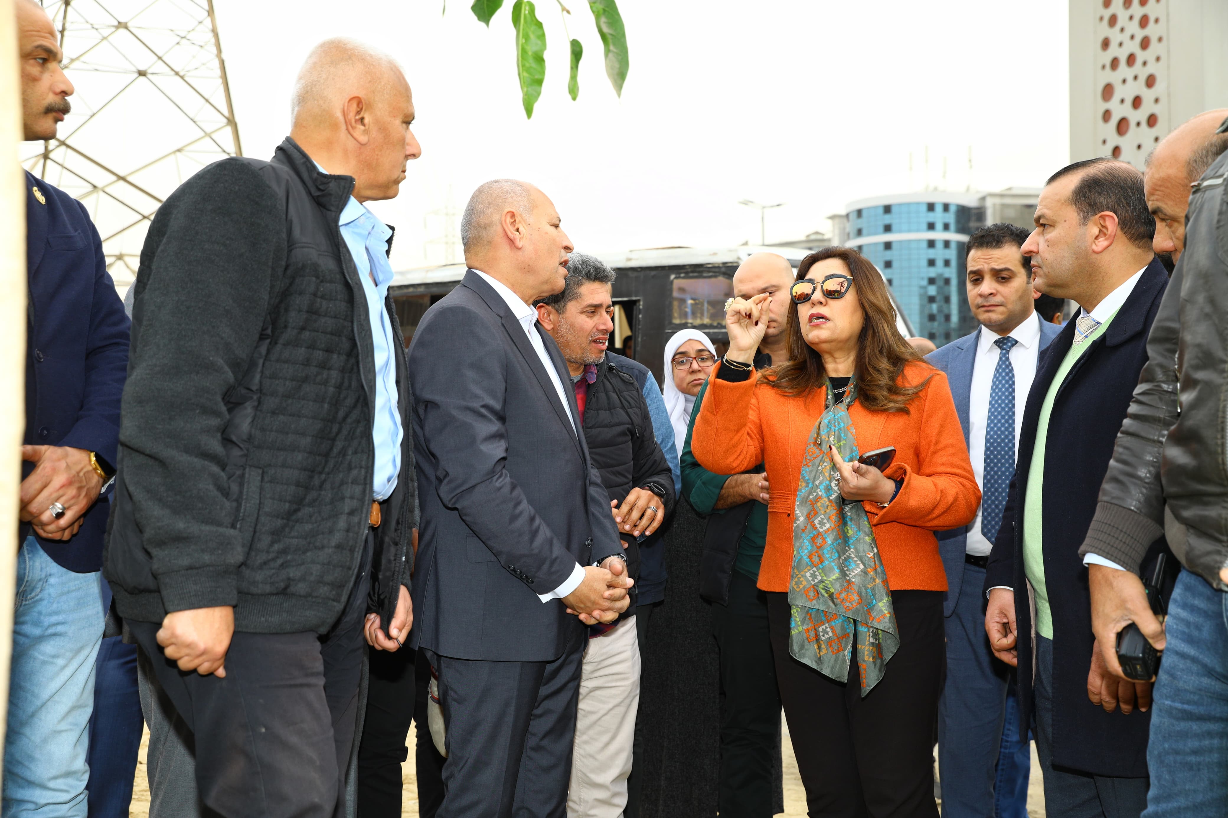 جولة وزيرة التنمية المحلية ومحافظ القاهرة لتفقد مشروع تشجير الطريق الدائرى