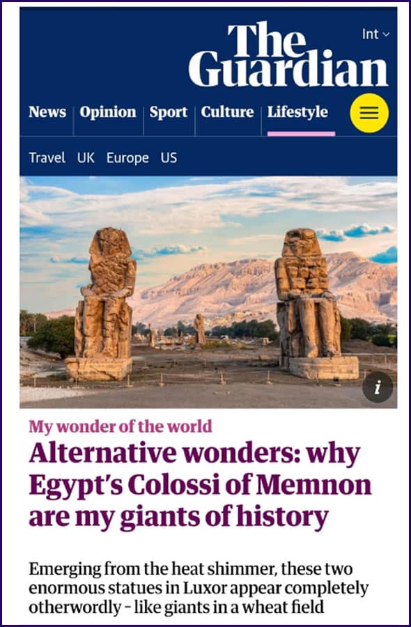 تمثالى ممنون يتصدران غلاف الجارديان