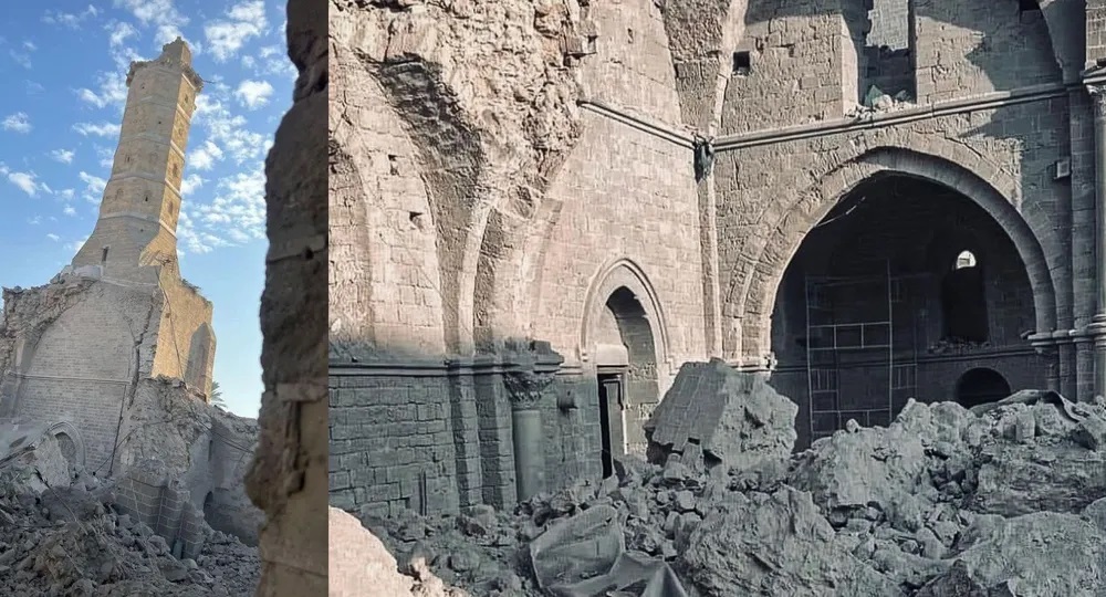 أحد الآثار الفلسطينية المدمرة