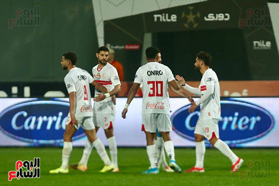 أحتفال لاعبي الزمالك بالهدف التانى 