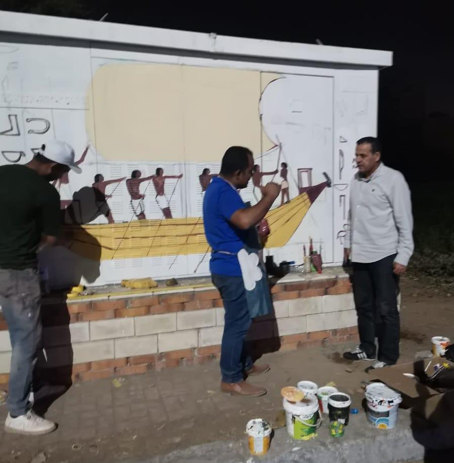 الأقصر تجرى تجميل لمحولات الكهرباء وتحويلها إلى لوحات فنية