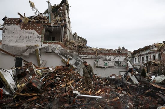 آثارالهجمات الروسية بالطائرات بدون طيار على أوكرانيا