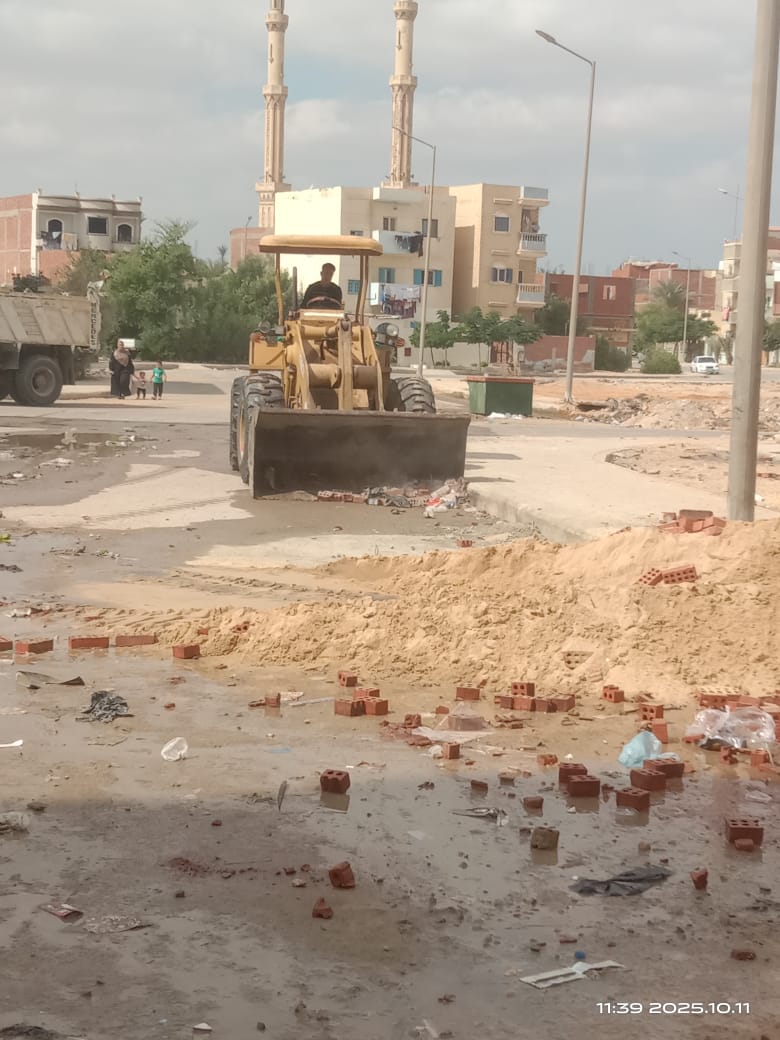 رفع المخلفات من شوارع مدينة العاشر من رمضان (4)