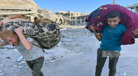 الفرحة على الوجه بالعودة الى ديارهم