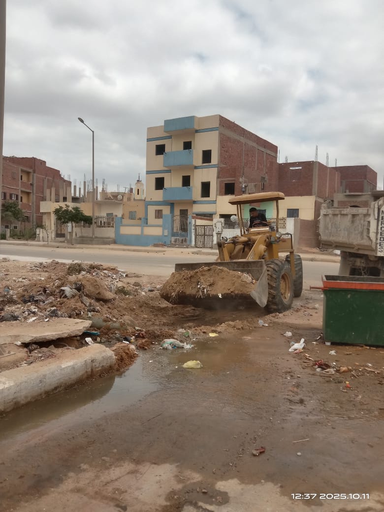 رفع المخلفات من شوارع مدينة العاشر من رمضان (3)