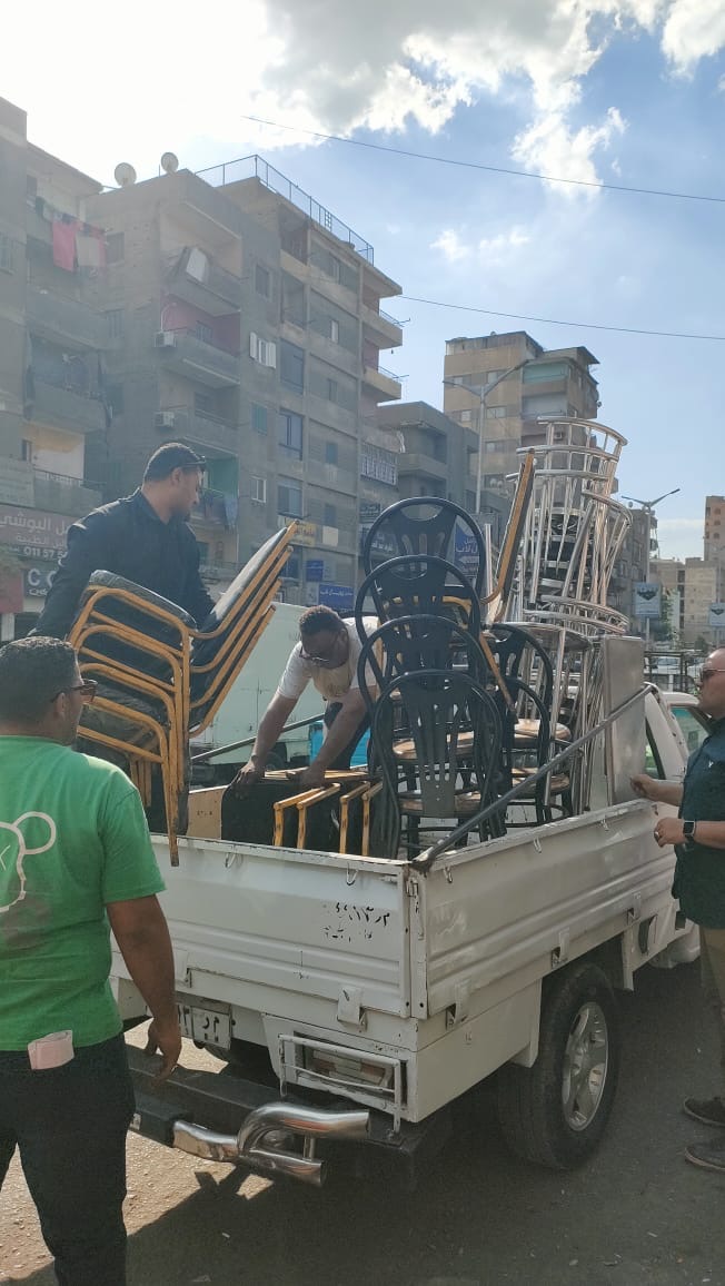 رفع 150 حالة إشغال خلال حملة بشوارع إمبابة